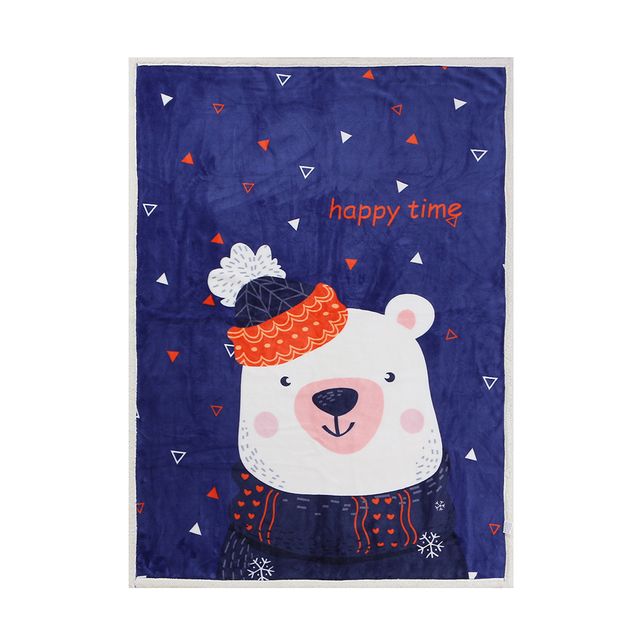 북극곰 양털패턴 극세사 담요 판촉용품 캐릭터담요