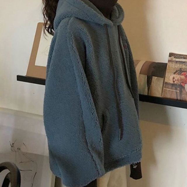 여성 후리스 후드티 2색 여자 뽀글이 후드 티셔츠 여성플리스자켓