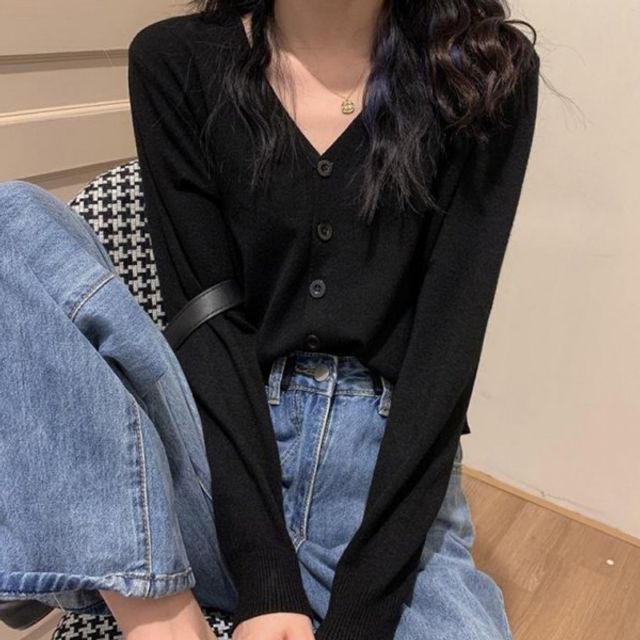 얇은 무지 편한 숏가디건 베이직 캐주얼 가디건