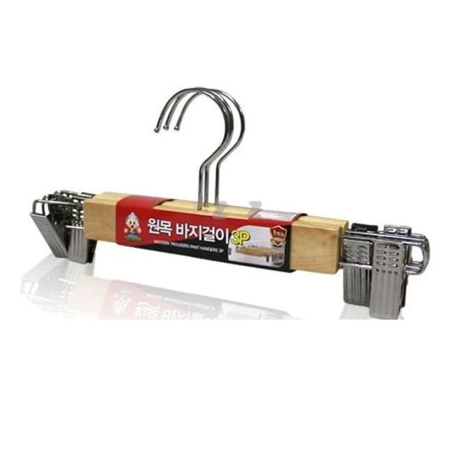 원목 바지걸이 3p 바지행거 원피스걸이