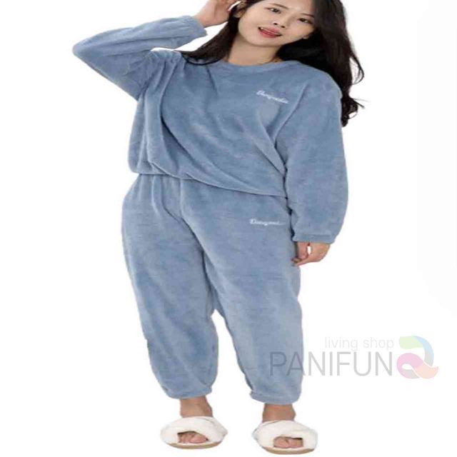 폴리스 수면 잠옷 블루 여자파자마바지 파자마바지 잠옷긴바지 여성잠옷 여성실내복