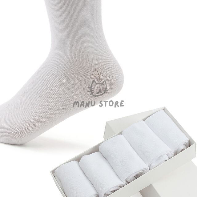 여성 중목양말 화이트 10켤레, 단체 행사용 긴목 양말
