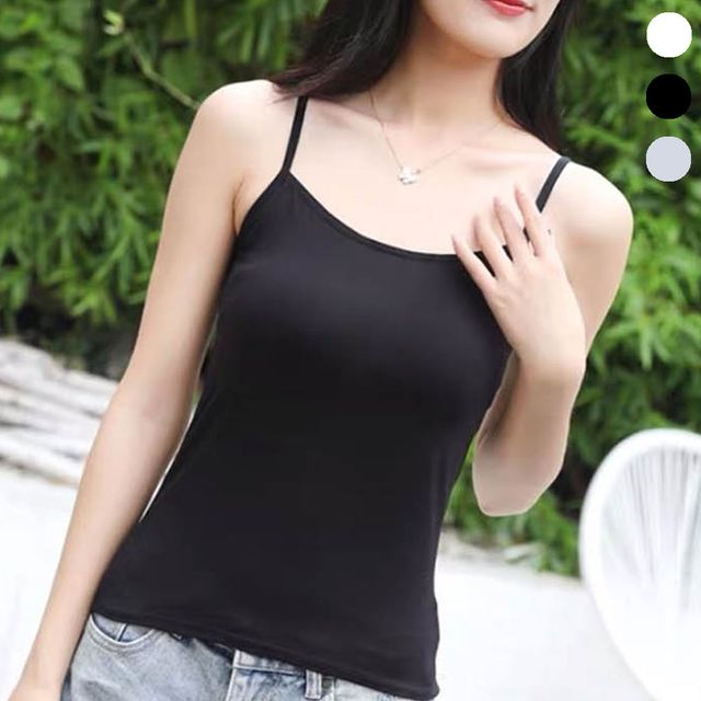 면스판 데일리 끈 나시 여자 학생 성인 사계절 기본