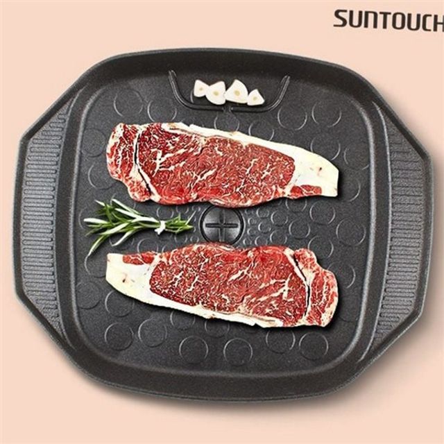 사각 주물 구이 팬 사각 그릴 팬 물방울 가정용 알루미늄 다용도 고기 불판 캠핑용 바베큐 야외용 가스