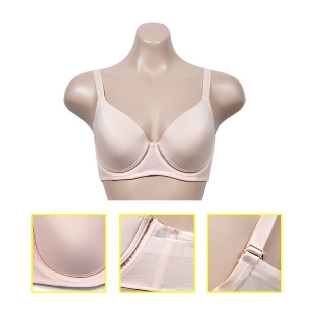 가슴밑 메쉬 이중날개 와이어 몰드 C컵 브라 여성속옷