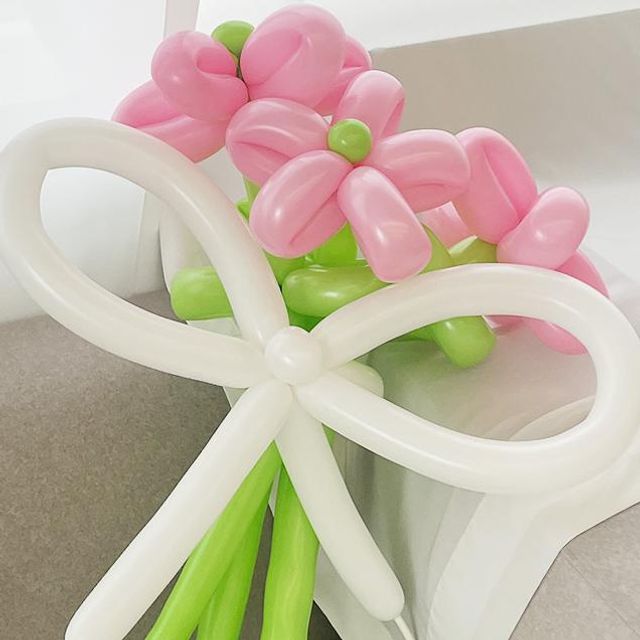 DIY 파티 풍선 꽃 다발 만들기 4color (튤립 화동 요술풍선 재료 플라워 부케 아트 졸업 생일 벌룬)