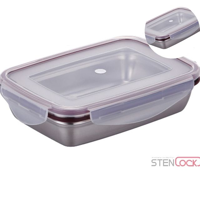 스텐레스반찬통 스텐도시락통 스텐락직사각 1.0L