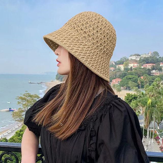 여름 클래식 니트버킷햇 여성모자 데일리 여자