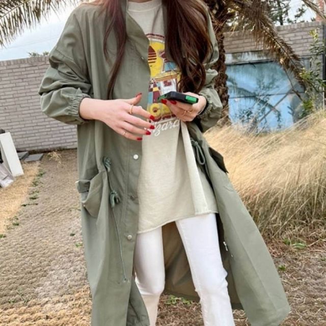 남성 바람막이 야상 롱점퍼, 간절기 방풍 아우터 블랙