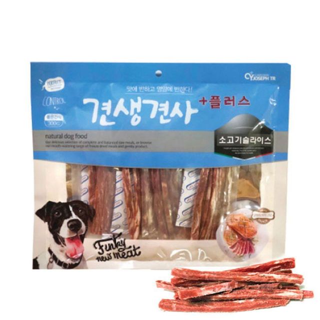 견생견사 플러스 소고기 슬라이스 300g 강아지 간식