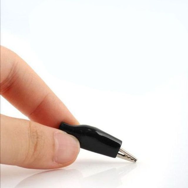 악어 클립 케이블 악어집게 절연 집게 흑색 27mm