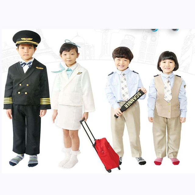 의상 놀이 경험 세트 어린이 직업 체험 항공 역할 항