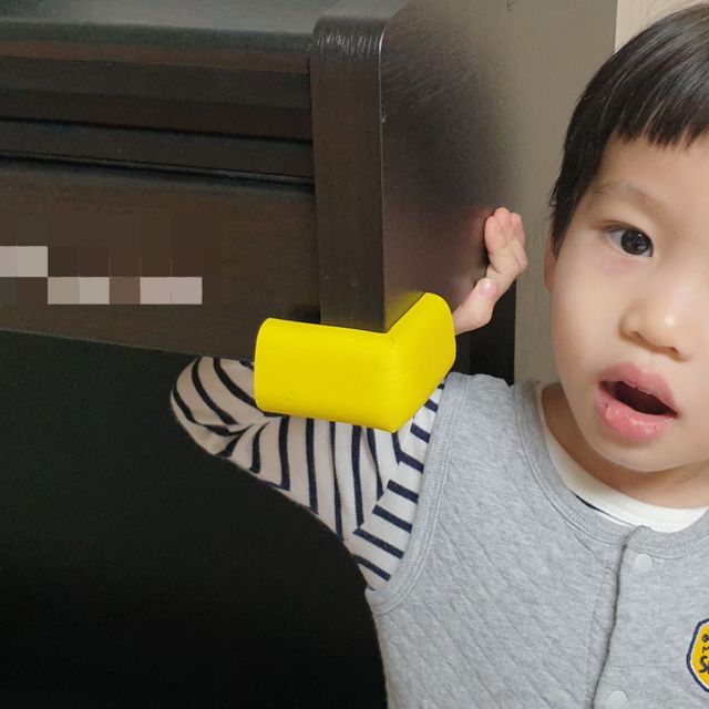 P1 고급형 코너 쿠션 L형 옐로우 모서리보호대 4P
