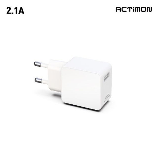 엑티몬 가정용 충전기 2.1A USB1구 케이블미포함