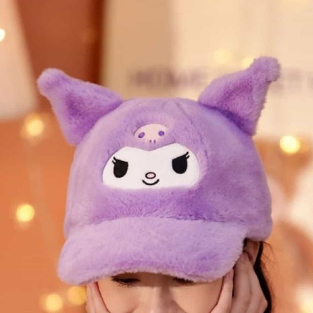 쿠로미 모자 산리오모자 캐릭터겨울모자 여자겨울털모자