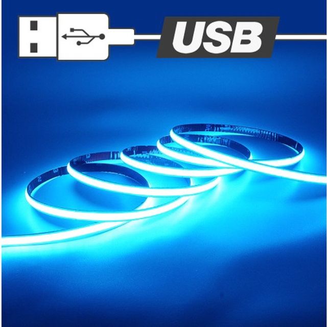 USB전원 슬림 면발광 무드등 LED바 아이스블루 200cm