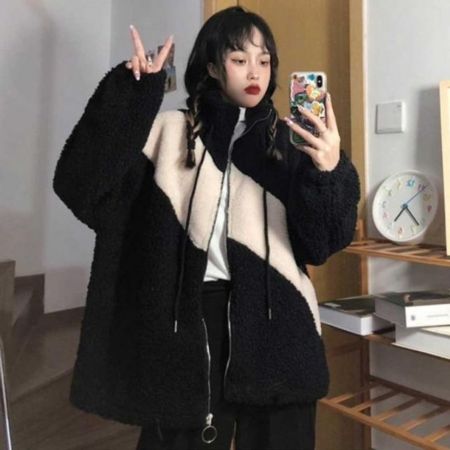 목폴라보아 지퍼후드 패션 F/W 가을철 시그니처 데일리룩 걸 상의자켓 연예 인공항 여성용 겉옷 아우터 뽀