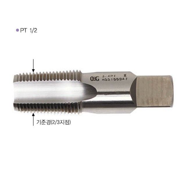 와이지원-3034336 관용 파이프탭 NPT-1/8-27 19mm - 표준 나사 가공 전동공구 액세서리