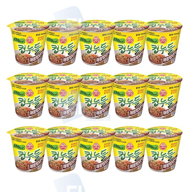 오뚜기 컵누들 매콤찜닭맛 소컵 15개 쫄깃당면 컵라면