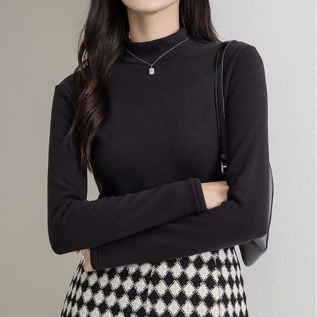 반목 여성 기모 티셔츠 터틀넥 겨울 방한 보온 긴팔티