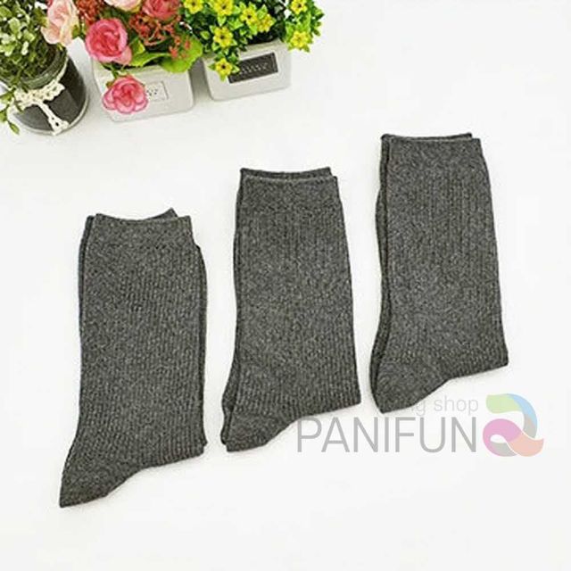 그레이 긴목 골지양말 면양말