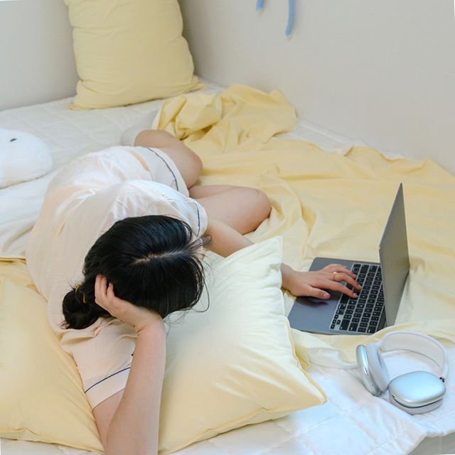 사계절냉감침구 퓨어 여름 두꺼운 겨울차렵 이불 고밀도 60수 듀라론 냉감 겹이불 퀸 옐로우