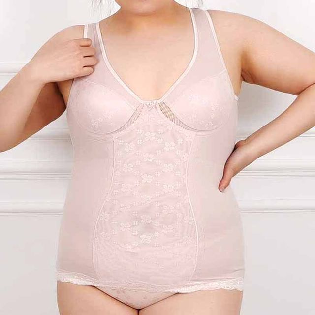 복부 이중망사 와이어 매쉬 B컵 빅사이즈 치마 몰드올인원