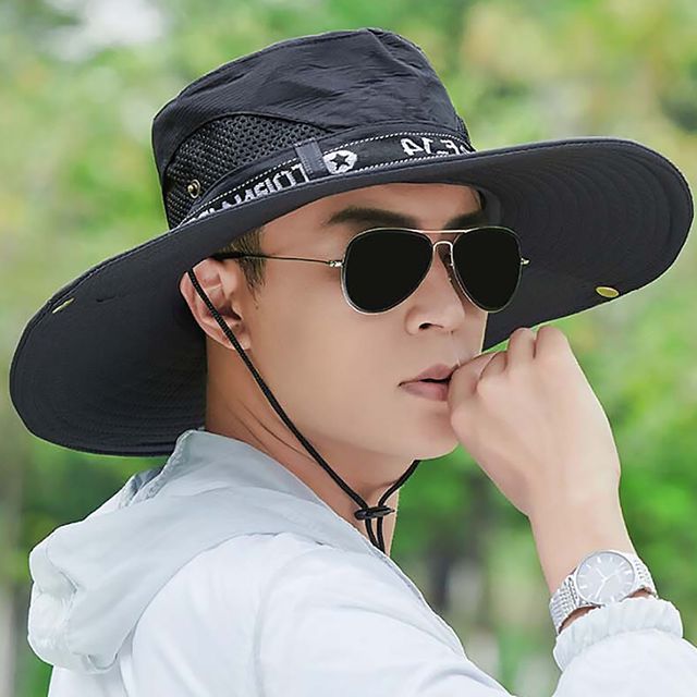 남성 야외 캠핑 낚시 끈있는 챙모자 사파리모자 여행