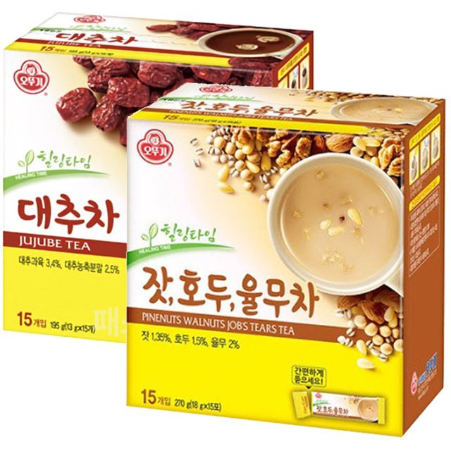 오뚜기 대추차 15T + 잣호두율무차 15T 세트