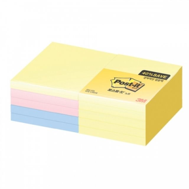 점착메모지 노랑 76x76mm 네온핑크 일반 메모지 강한점착 대용량 스티커