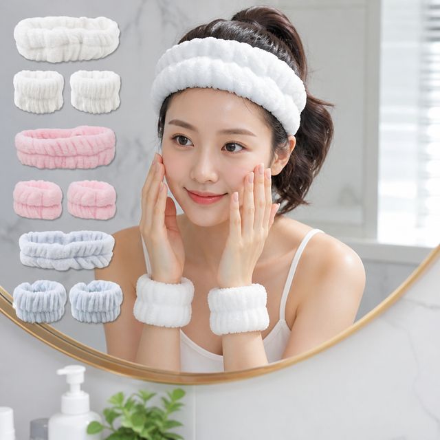 세안 헤어밴드 손목밴드 물기 흡수 세안용품 목욕 세면대