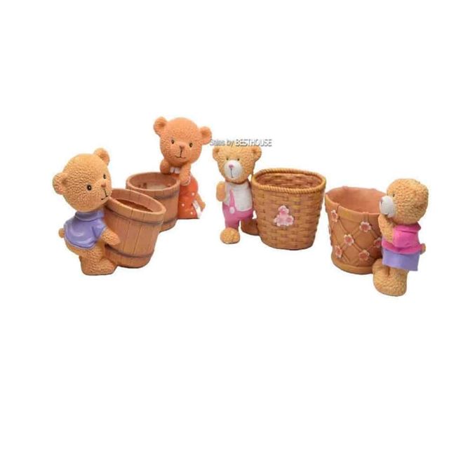 수지 화분 바구니 곰 캐릭터화분 작은화분 특이한화분 테이블화분