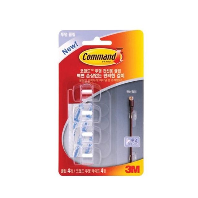 코맨드 투명 전선용 클립 전선정리 케이블정리