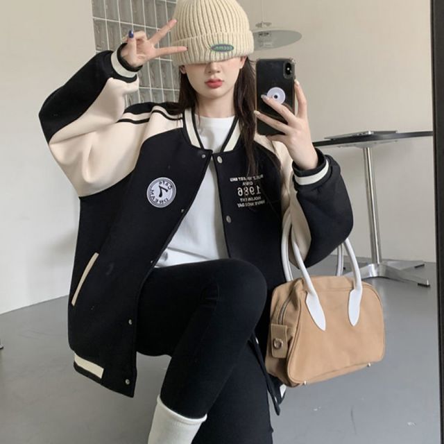 여성용 오버핏 야구점퍼 봄가을 간절기 자켓