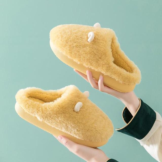 키밍 키높이 털 실내화 겨울 따뜻한 사무실 슬리퍼
