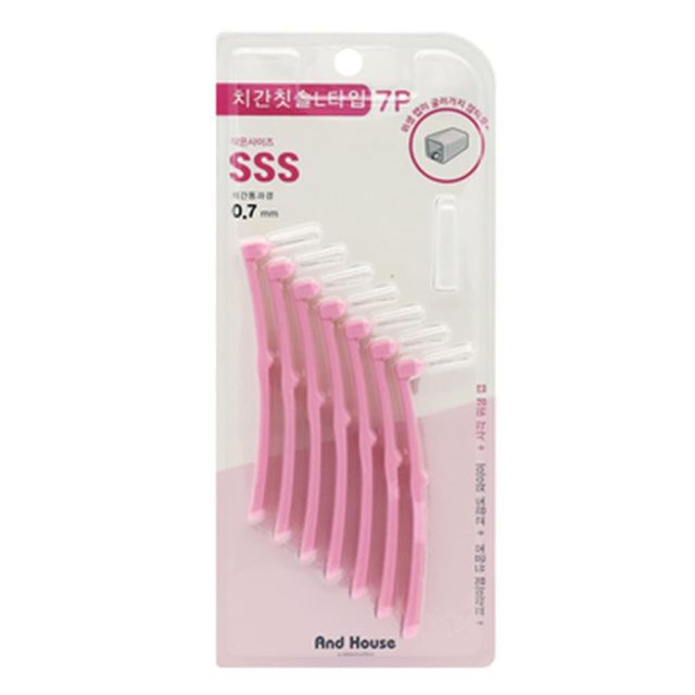 0.7mm 휴대용치실 위생 L형 덴탈 7p세트 치간칫솔 가