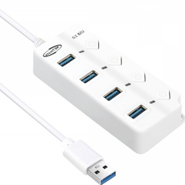USB3.0 4포트 허브 화이트 USB도킹 PC멀티허브 유에스비포트 통신장비허브 노트북허브