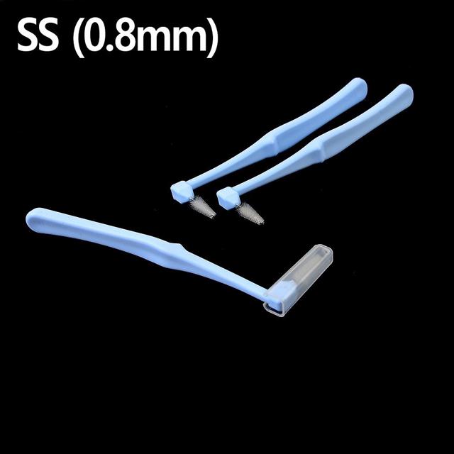 L형 치간칫솔 SS 0.8mm 3P 10개 세트 휴대용 어금니 치실