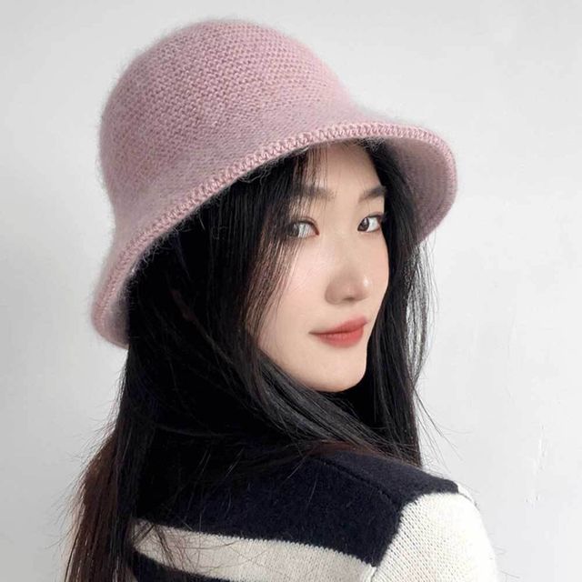 버킷햇 울 로아나 핑크 겨울 여성 벙거지 모자