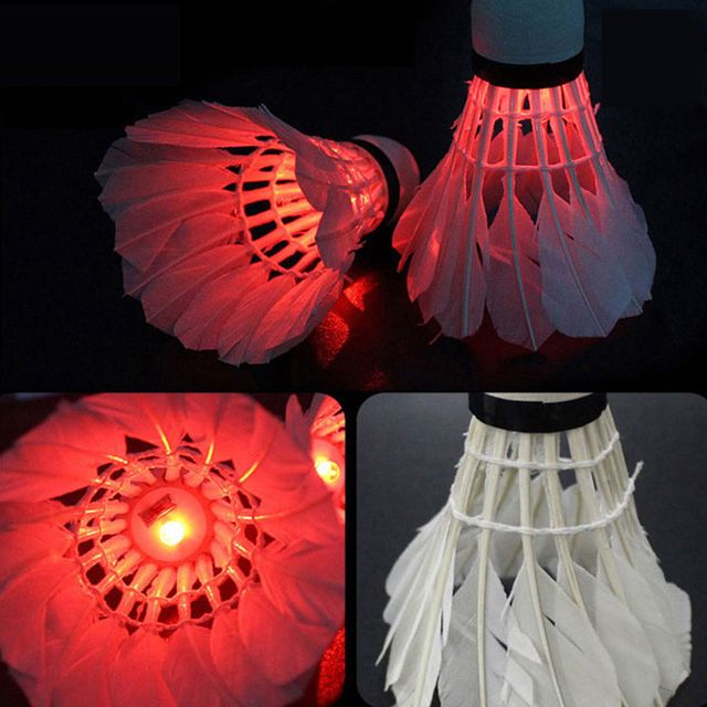 야광 깃털 나일론 LED 셔틀콕 2P