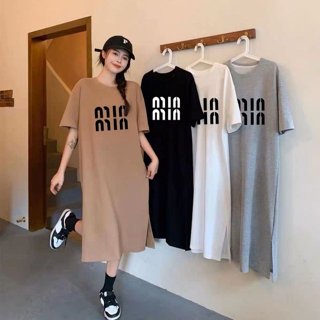 밍밍 레터링 캐주얼 롱원피스 데일리 롱치마