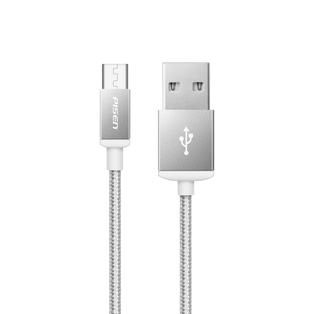 마이크로5핀 충전케이블 1000mm 양면USB / 실버그레이