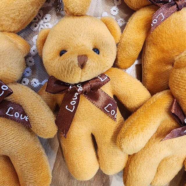 베이지 베어 인형키링, 귀여운 곰 열쇠고리 가방장식