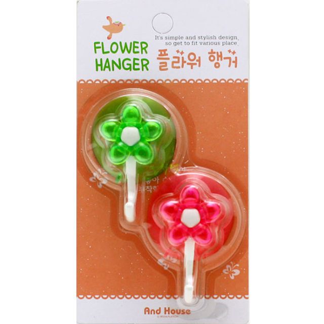 혜명몰 플라워 흡착행거 화장실흡착고리 무타공후크 화장실걸이 욕실고리 욕실행거