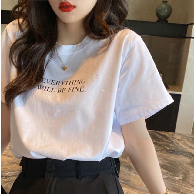 여성 영어 레터링 심플 반팔 티셔츠 여자여름옷