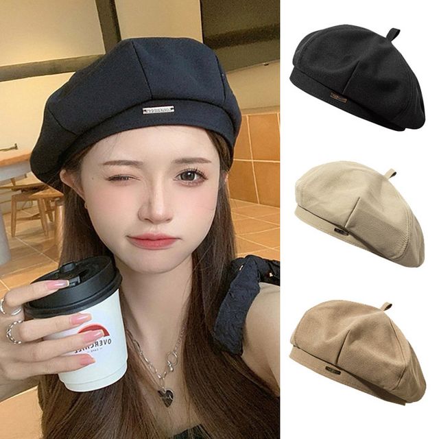 예쁜 팔각 모양 펜던트 포인트 데일리 베레모
