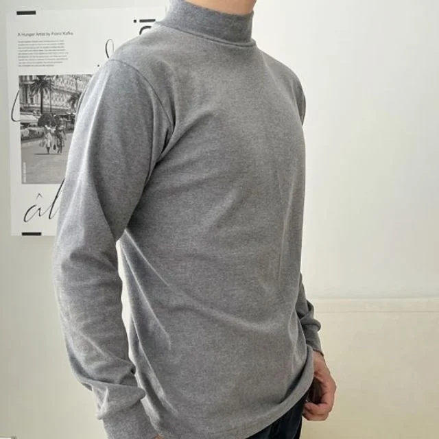 남성 목폴라티 남자 면 반목티 터틀넥 티셔츠 3색