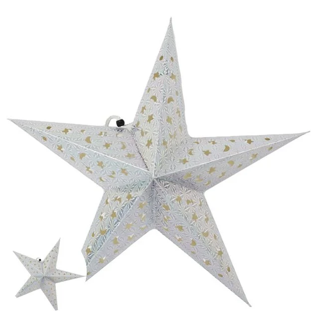 파티용품 파티소품 크리스마스 LED 페이퍼 스타 45cm 은색