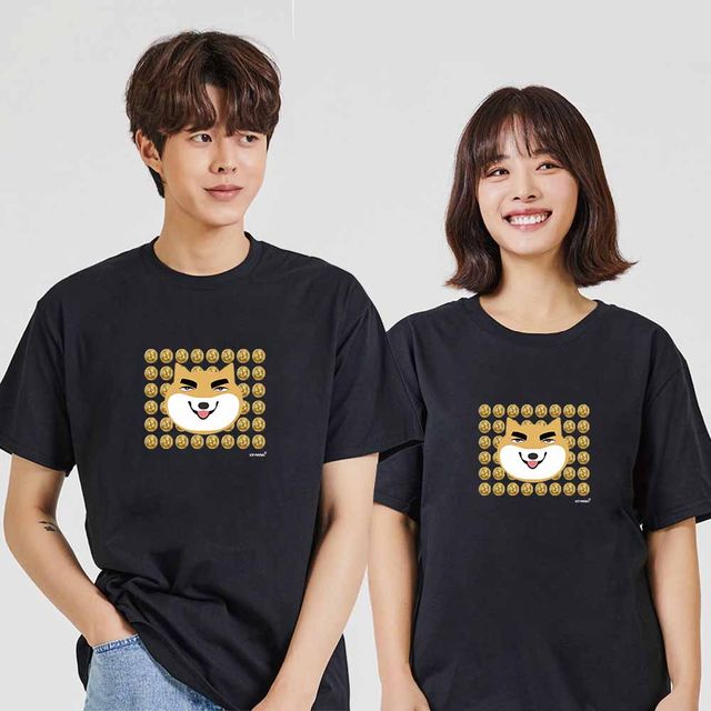키밍의류 도지코인 시바견 디지털 프린팅 반팔티 오버핏
