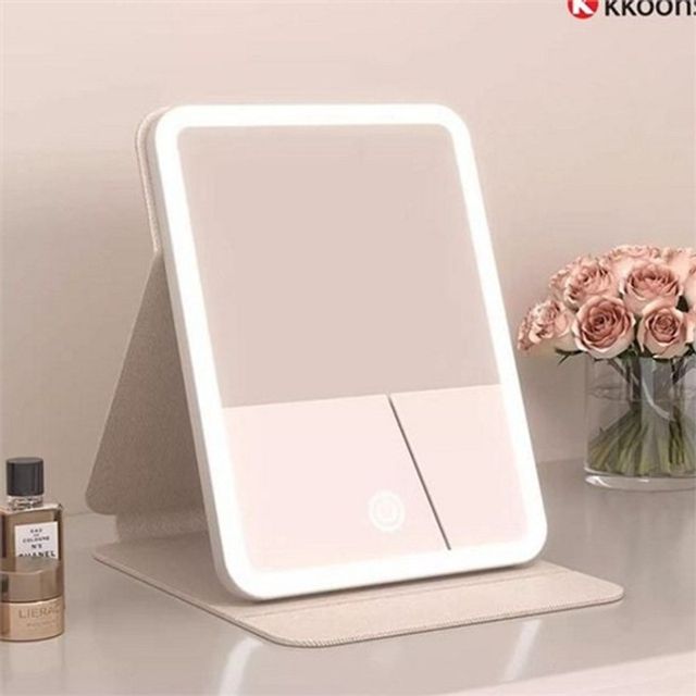 메이크업 led 조명 거울 접이식 화장대 조명 거울 휴대용 스탠드